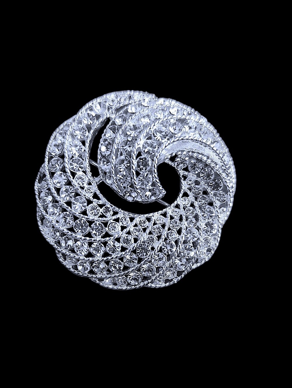Crystal Swirl Brooch